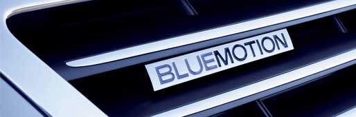 Photo of the grill of a new volkswagen bluemotion